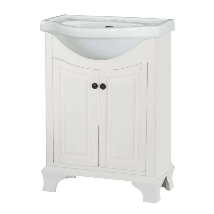 Corsicana Wood White Bathroom Vanity White 3