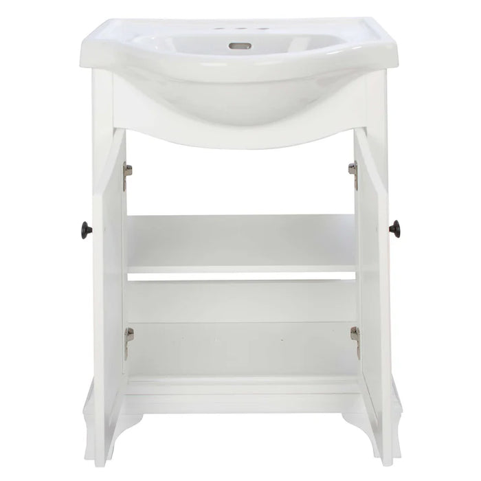 Corsicana Wood White Bathroom Vanity White 4