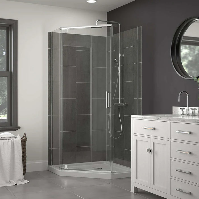 Cove Glass & Aluminum Silver Shower Door Silver 3
