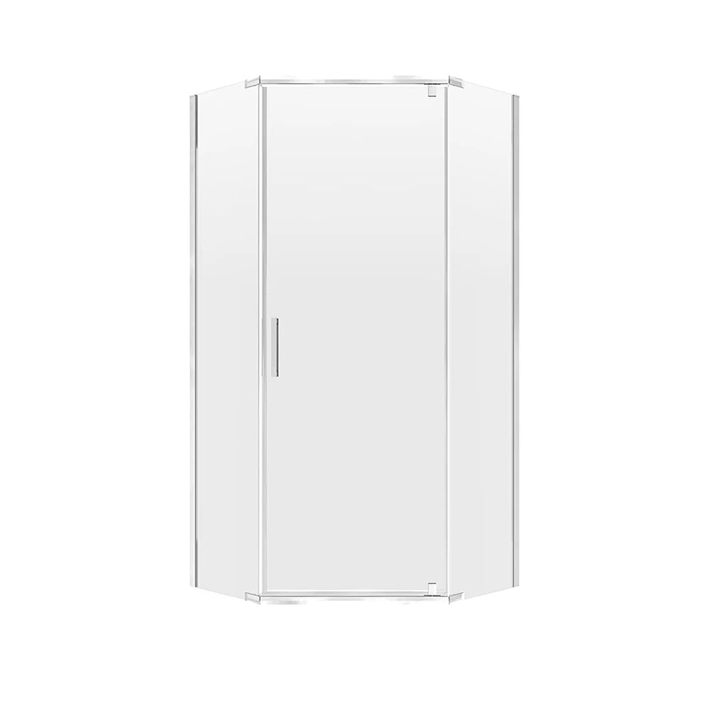 Cove Glass & Aluminum Silver Shower Door Silver 2