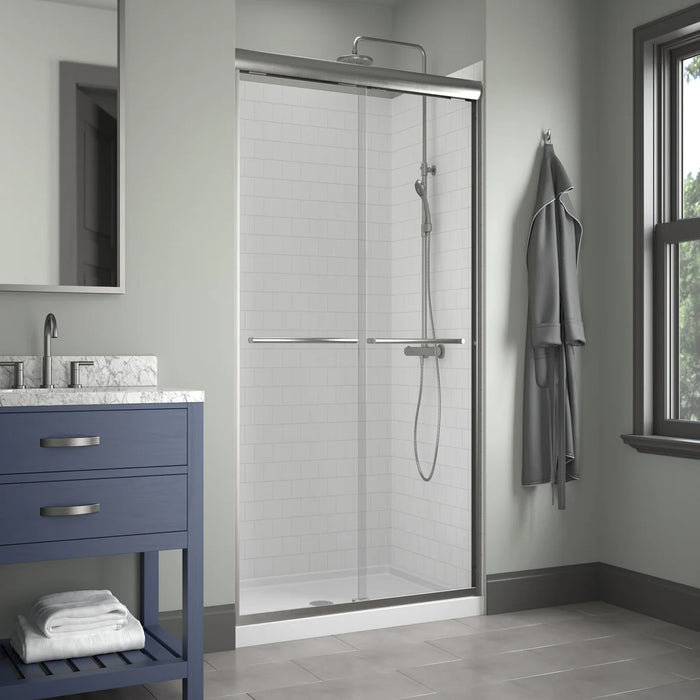 Cove Glass & Aluminum Brushed Nickel Shower Door Brushed Nickel 6