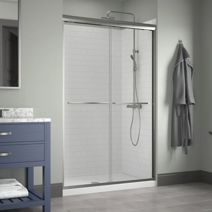 Cove Glass & Aluminum Brushed Nickel Shower Door Brushed Nickel 7