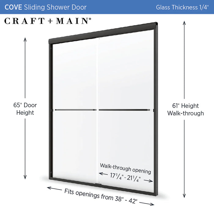 Cove Glass & Aluminum Matte Black Shower Door Matte Black 5