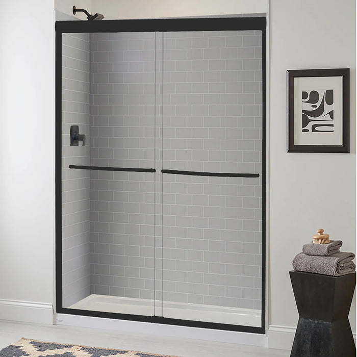 Cove Glass & Aluminum Matte Black Shower Door Matte Black 6