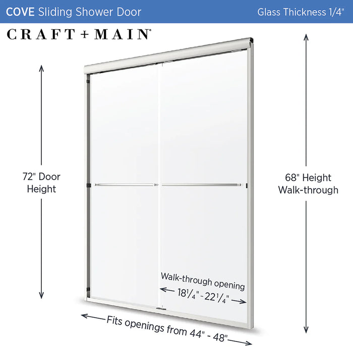 Cove Glass & Aluminum Brushed Nickel Shower Door Brushed Nickel 4
