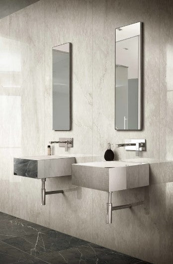 Polished Crema Cerim Porcelain Tile - 12" x 24"