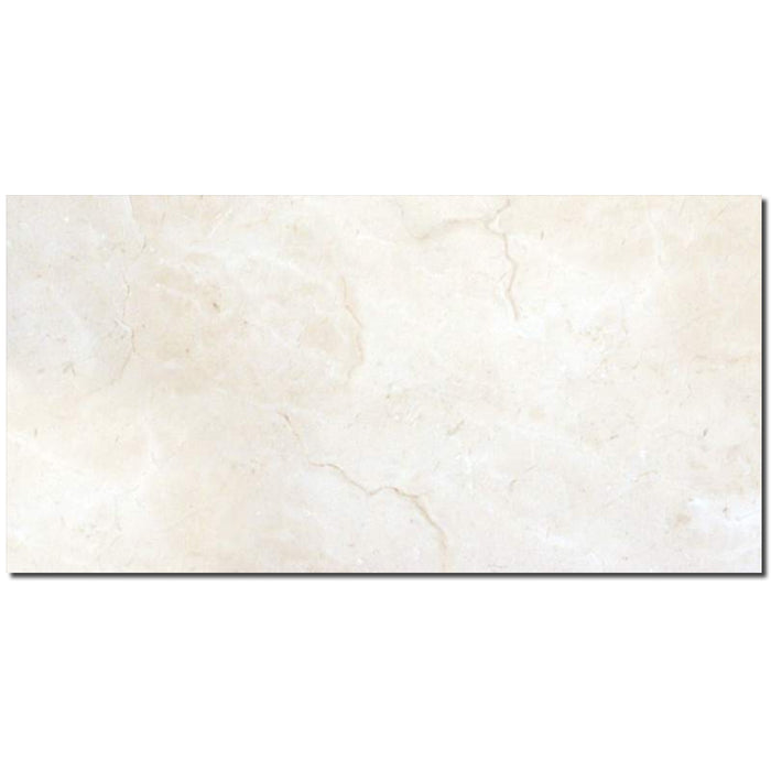 Crema Marfil Classico Honed Marble Tile - 12" x 24" x 1/2"
