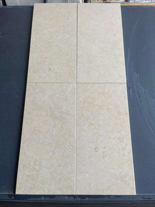 Crema Royal Brushed Limestone Tile - 12" x 24" x 3/8"