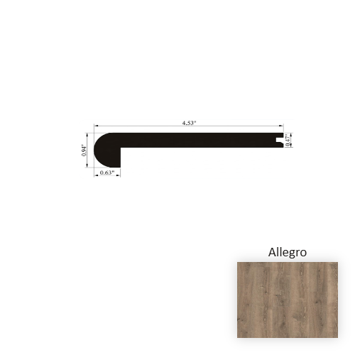 Crescendo Allegro Laminate Wood Moulding / Trim - 4.5" x 94" Flush Stair Nose