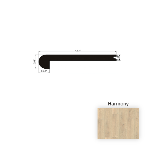Crescendo Harmony Laminate Wood Moulding / Trim - 4.5" x 94" Flush Stair Nose