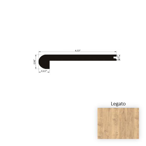 Crescendo Legato Laminate Wood Moulding / Trim - 4.5" x 94" Flush Stair Nose