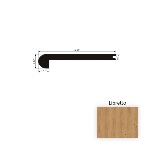 Crescendo Libretto Laminate Wood Moulding / Trim - 4.5" x 94" Flush Stair Nose