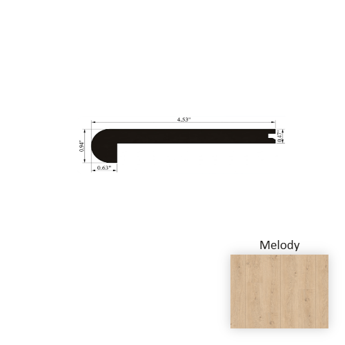 Crescendo Melody Laminate Wood Moulding / Trim - 4.5" x 94" Flush Stair Nose