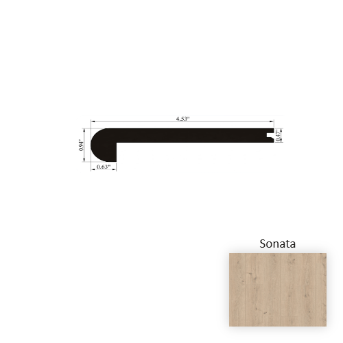 Crescendo Sonata Laminate Wood Moulding / Trim - 4.5" x 94" Flush Stair Nose