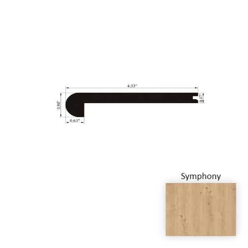 Crescendo Symphony Laminate Wood Moulding / Trim - 4.5" x 94" Flush Stair Nose