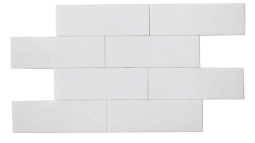 Full Tile Sample - Crystal White Marble Tile - 4" x 12" x 3/8" Honed