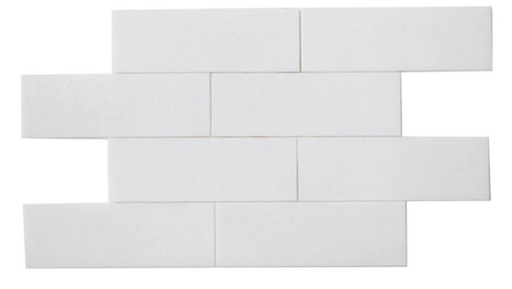 Crystal White Honed Marble Tile - 4" x 12" x 3/8"