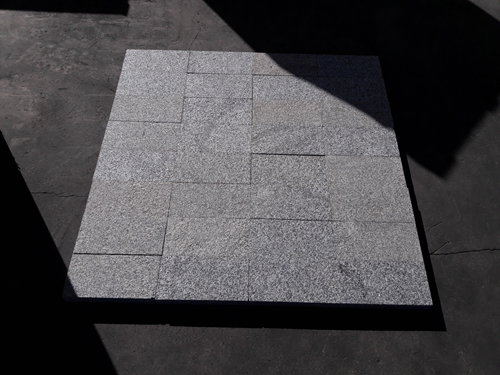 Crystal White Beveled Flamed Granite Paver - 6" x 12" 3
