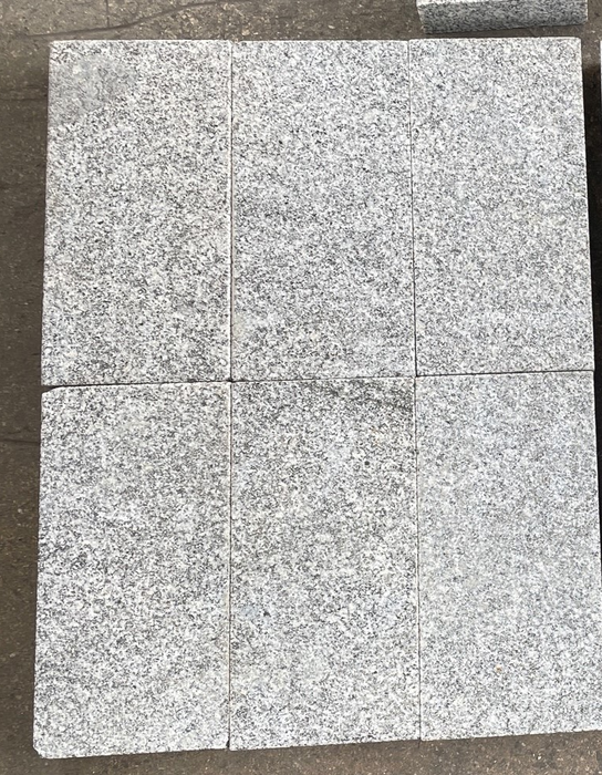 Crystal White Beveled Flamed Granite Paver - 6" x 12" 4