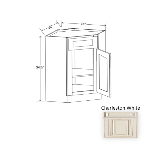 Classic Style Wood Charleston White Sink Base Cabinet Charleston White 1
