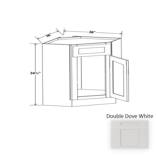 Double Shaker Style Wood Dove White Sink Base Cabinet Dove White 1