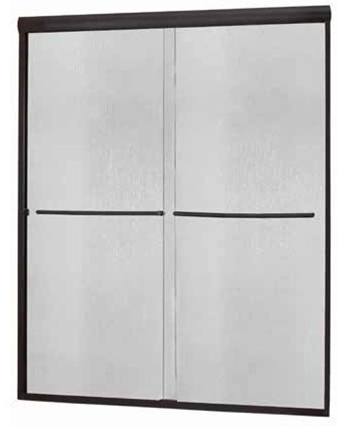 Cove Matte Black Sliding Frameless Shower Door - 60" x 72" with Rain Glass