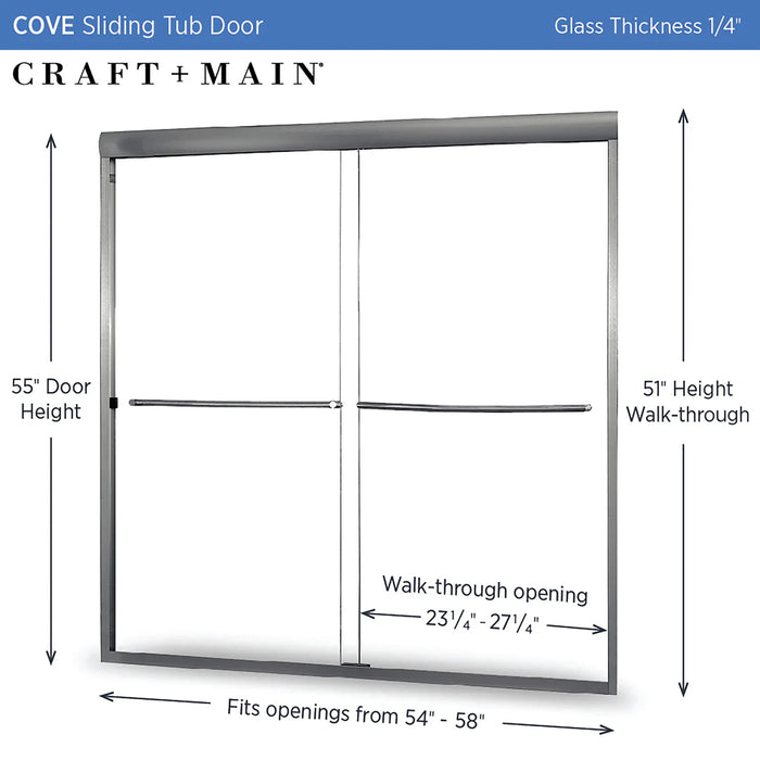 Cove Glass & Aluminum Brushed Nickel Shower Door Brushed Nickel 5