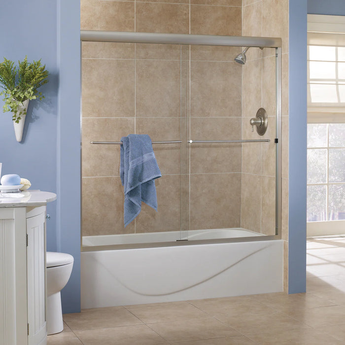 Cove Glass & Aluminum Brushed Nickel Shower Door Brushed Nickel 7