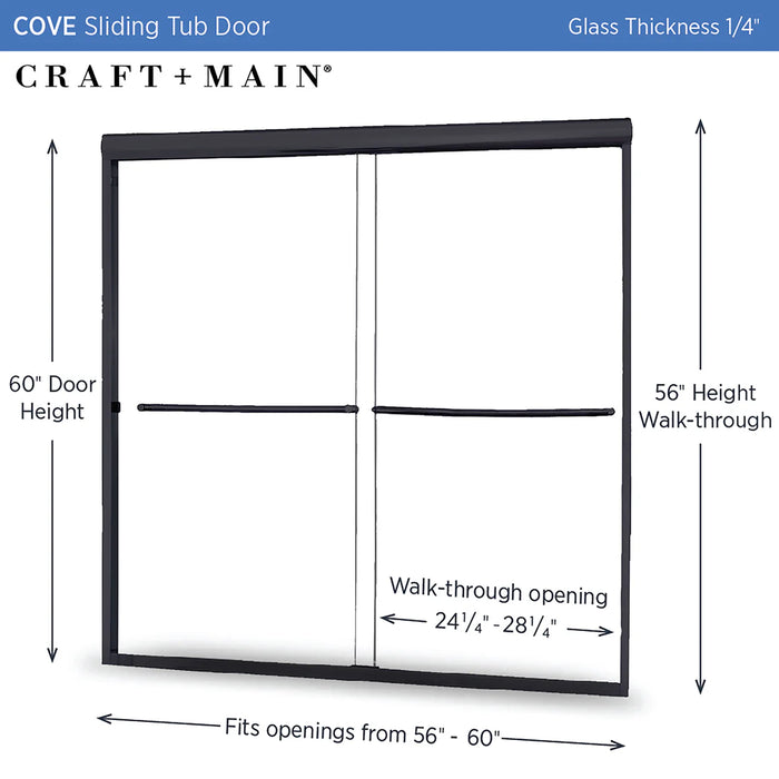 Cove Glass & Aluminum Matte Black Shower Door Matte Black 5
