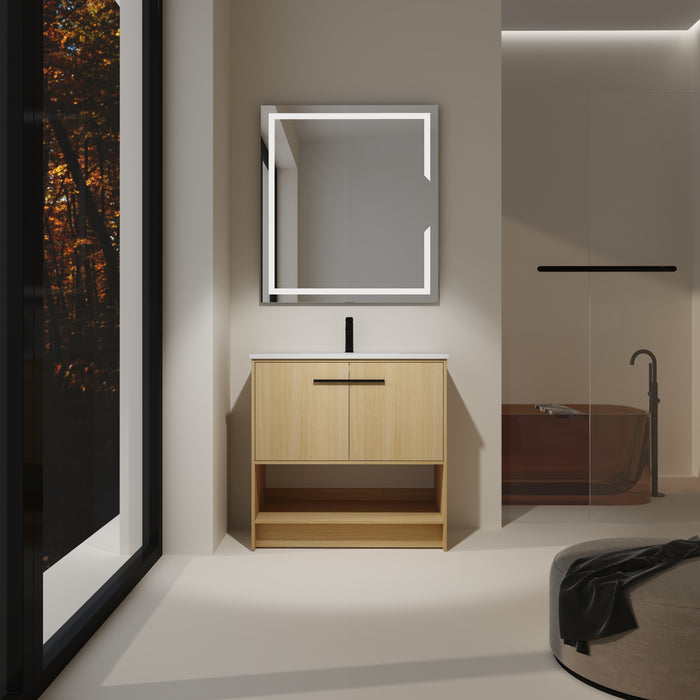 Plywood Oak Bathroom Vanity Oak 2