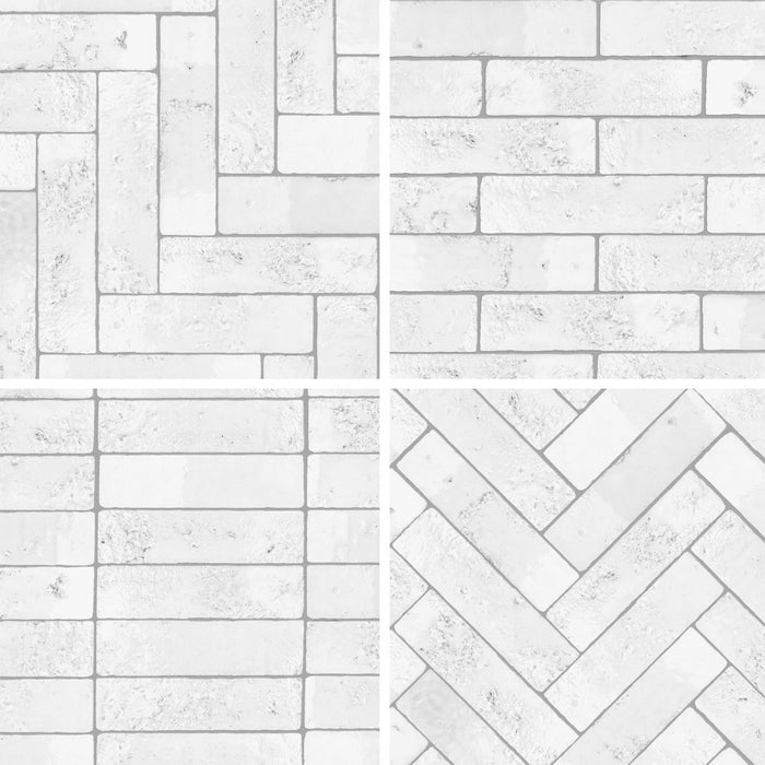 Arches Ceramic Brick White Tile Glossy 7