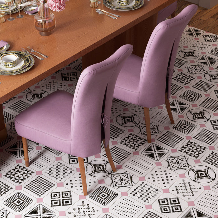 Vaudeville Porcelain Octagon Deco Sombra with Taco Pink Tile Matte 6