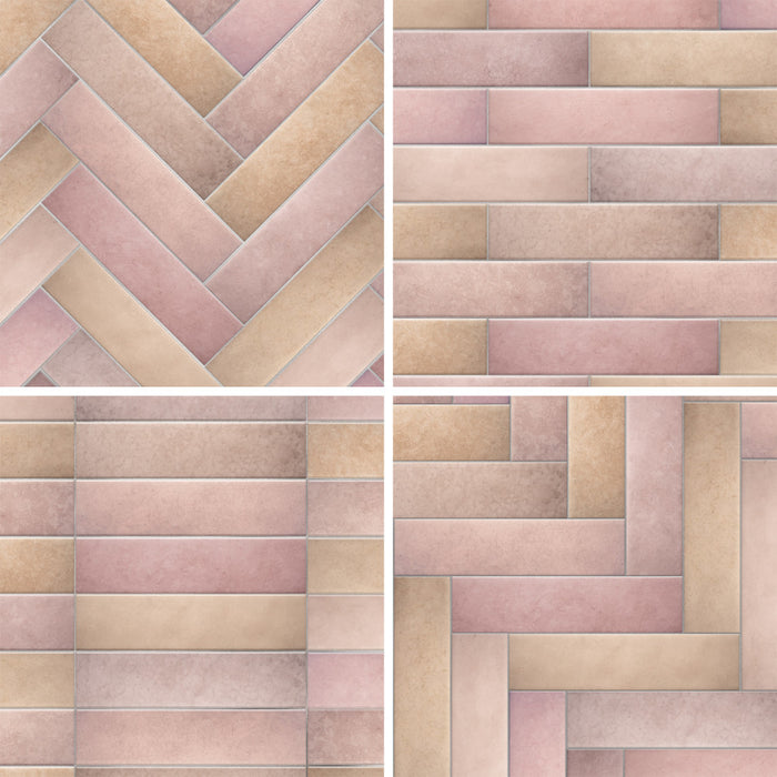 Heritage Porcelain Rose Tile Mixed 6