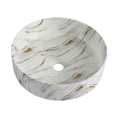 Ceramic White & Gray Bathroom Sink White & Gray 1