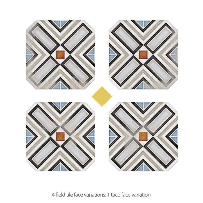 Vaudeville Porcelain Octagon Deco Ritter with Taco Lima Tile Matte 4