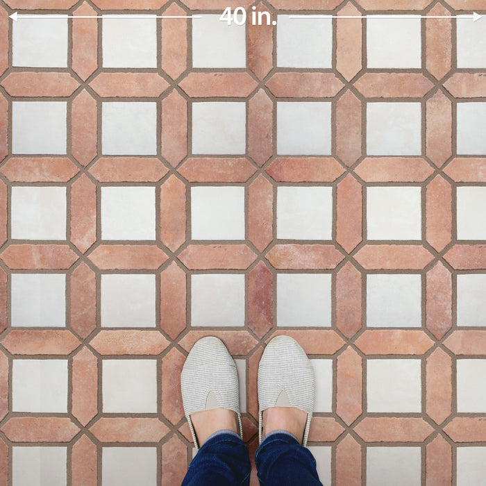 Picket Porcelain Arenta Clay with White Square Tile Matte 7