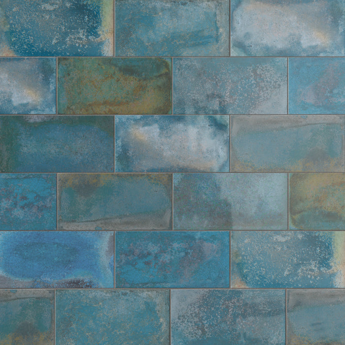Atelier Porcelain Oxid Blue Tile Mixed 2