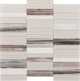 Clearance Sale! Xpress Mosaix Daphne White Silo Porcelain Mosaic - Straight Stacked