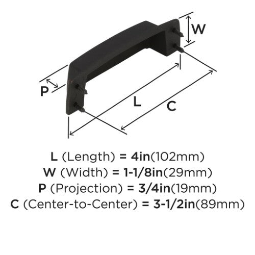 Highland Ridge Zinc Dark Oiled Bronze Cabinet Pull 2
