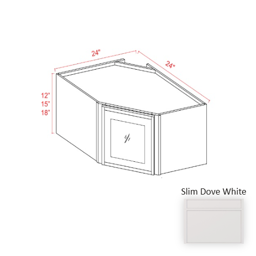 Slim Shaker Style Wood Dove White Diagonal Corner Wall Cabinet Dove White 1