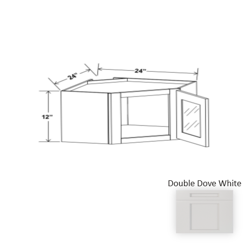 Double Shaker Style Wood Dove White Diagonal Corner Wall Cabinet Dove White 1