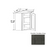 Double Shaker Style Wood Smokey Gray Diagonal Corner Wall Cabinet Smokey Gray 1