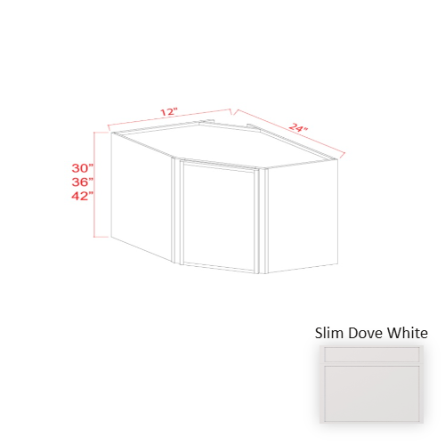 Slim Shaker Style Wood Dove White Diagonal Corner Wall Cabinet Dove White 1