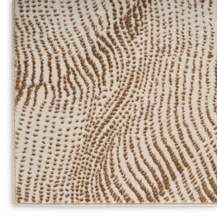 Central Park West Beige Brown CEP01 Polyester Contemporary Area Rug - 9 Ft x 12 Ft