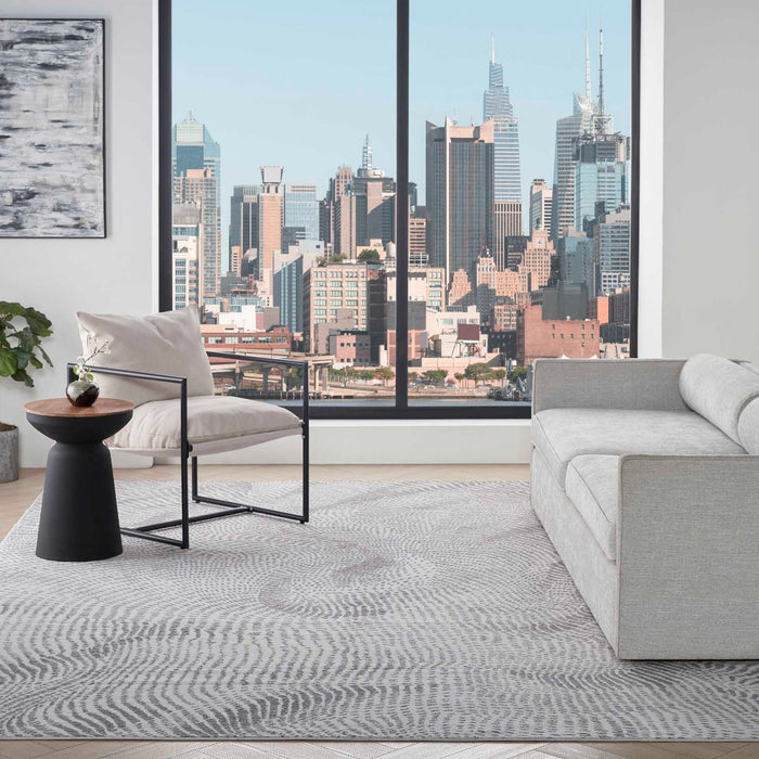 Central Park West Grey CEP01 Polyester Contemporary Area Rug - 9 Ft x 12 Ft