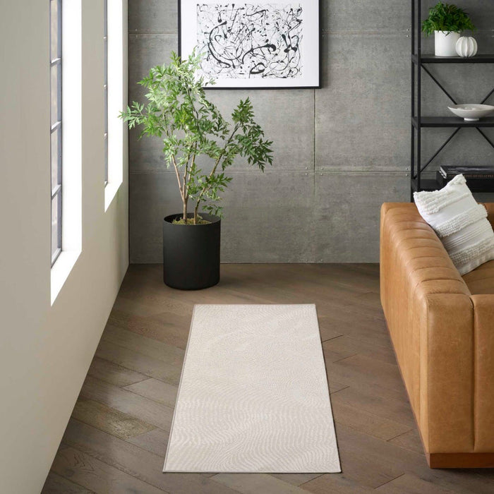 Central Park West Ivory CEP01 Polyester Contemporary Area Rug - 8 Ft x 10 Ft