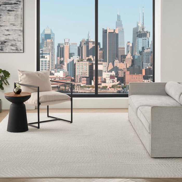 Central Park West Ivory CEP01 Polyester Contemporary Area Rug - 8 Ft x 10 Ft