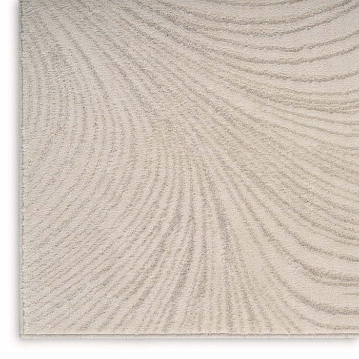 Central Park West Beige CEP02 Polyester Contemporary Area Rug - 6 Ft x 9 Ft