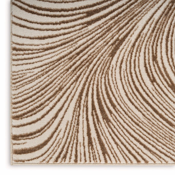 Central Park West Beige Brown CEP02 Polyester Contemporary Area Rug - 5 Ft x 7 Ft