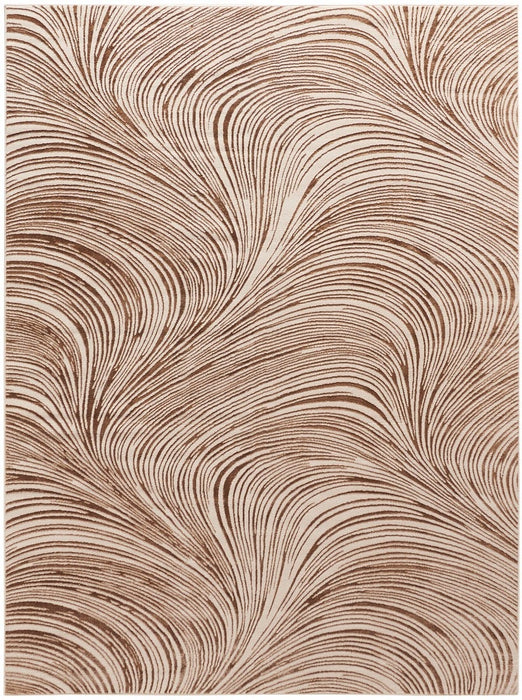 Central Park West Beige Brown CEP02 Polyester Contemporary Area Rug - 6 Ft x 9 Ft